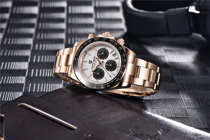 40mm PAGANI DESIGN V2 Men’s Quartz Watch – Sapphire Retro Chronograph Stainless Steel Waterproof