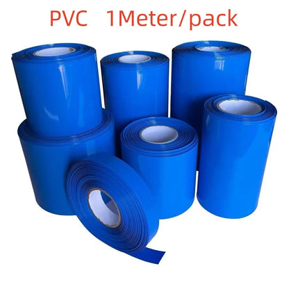 1M PVC Heat Shrink Tube for 18650 Battery Packs – Blue Insulated Cable Sleeve Multi-Size Shrink Tubing