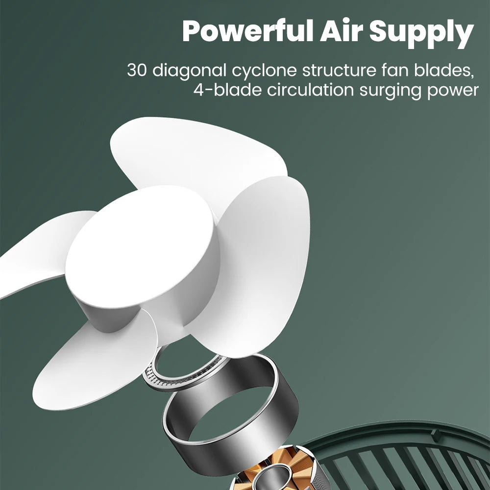 Mini USB Rechargeable Desk Fan - Portable Small Cooling Fan for Student Dorm, Office, Computer Desk and Home Use