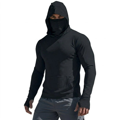 Men’s UPF50+ Sun Protection Long Sleeve Quick Dry Hoodie – Lightweight Fishing & Running Performance Shirt