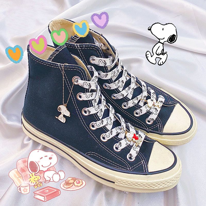 Snoopy Thick Flat Shoelaces – Non-Elastic Athletic & Casual Sneaker Accessories
