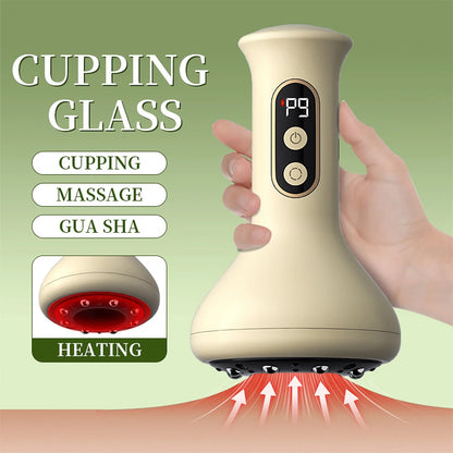 USB Rechargeable Abdominal Massager - Hot Compress, Guasha & Cupping Massage Tool for Arms, Legs & Body