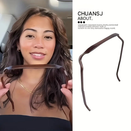 Fashion Square Glasses Shape Headband for Women – Matte Non-Slip Hair Hoop, Stylish Simple Hair Accessory for Thick & Thin Hair