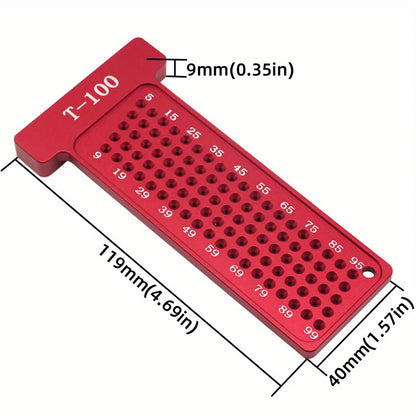 Woodworking Scribe T-Square Ruler – Metric/Inch Aluminum Line Drawing Gauge, Right Angle Protractor for Carpenter Layout