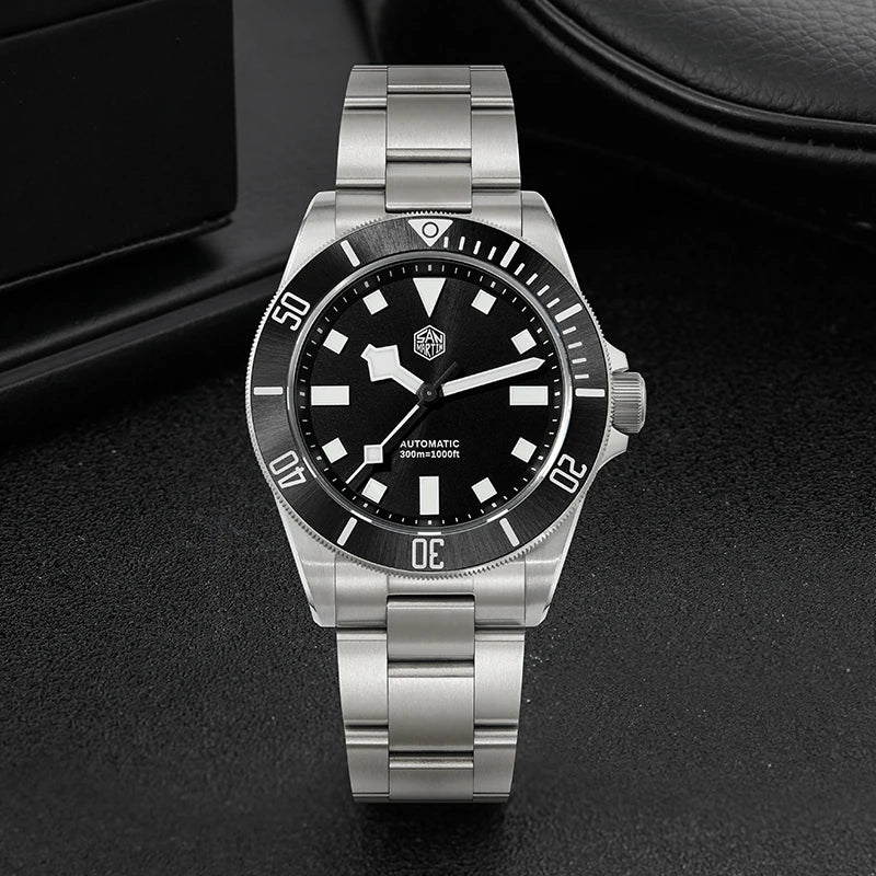 San Martin SN0121T Titanium Diving Watch – NH35 Automatic Movement, Grade 2 Titanium, 120-Click Bezel, 300M Waterproof Wristwatch