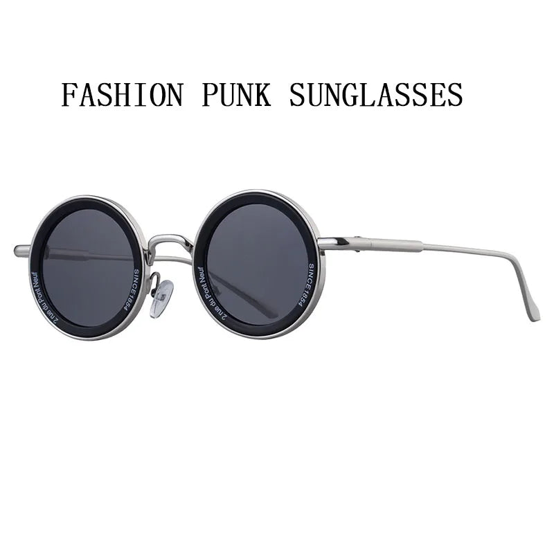 Round Steampunk Sunglasses — Vintage Punk Retro Fashion Glasses for Men & Women
