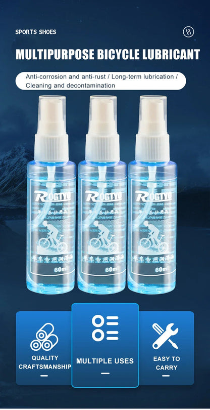 60ML Bicycle Chain Lubricant – Long Lasting Dry Lube Oil for MTB & Road Bike Chain Maintenance, Waxy Formula