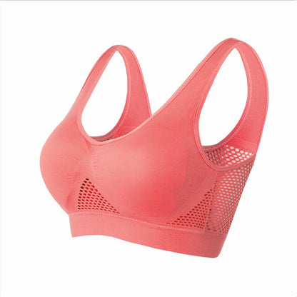 Seamless Mesh Sports Bra for Women – Wireless Shockproof Gym & Yoga Bra, Breathable Plus Size 6XL Running Crop Top