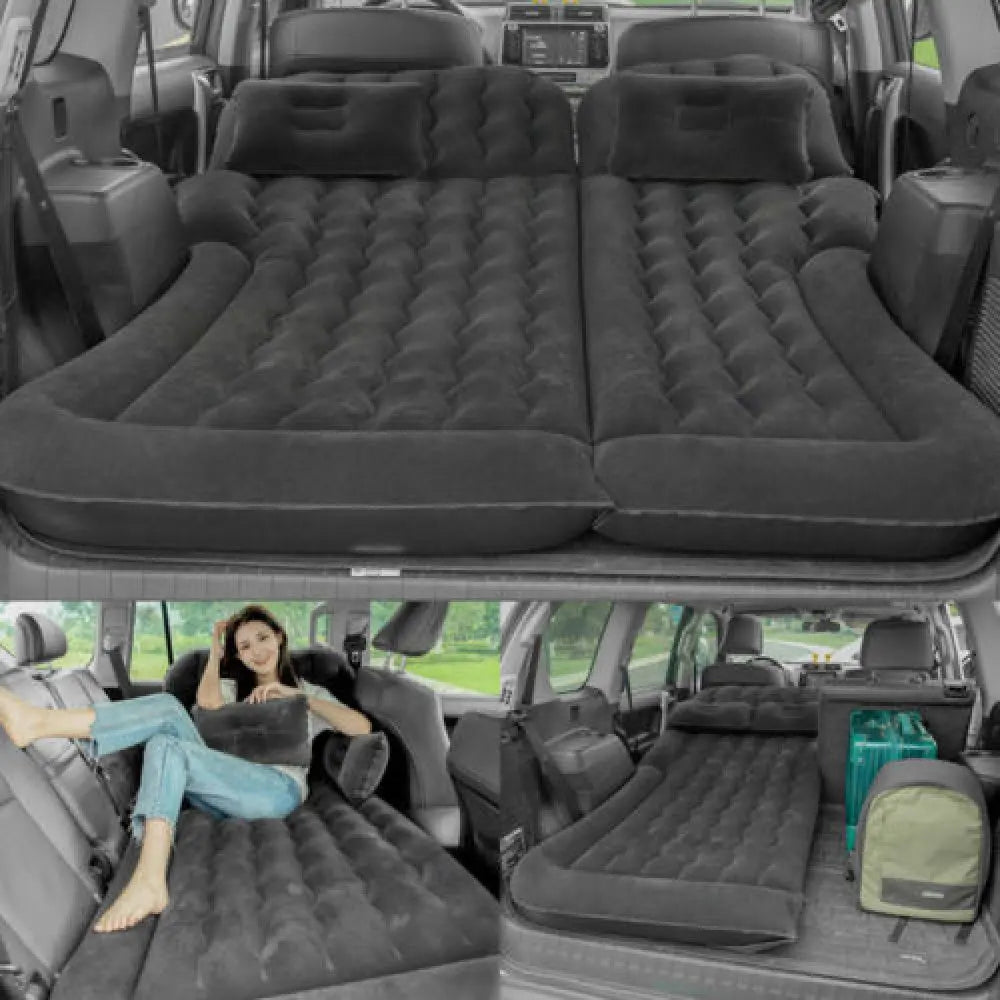 Portable SUV Travel Air Mattress Cushion - Inflatable Car Bed with 2 Pillows, Camping Mattress for Outdoor Adventures