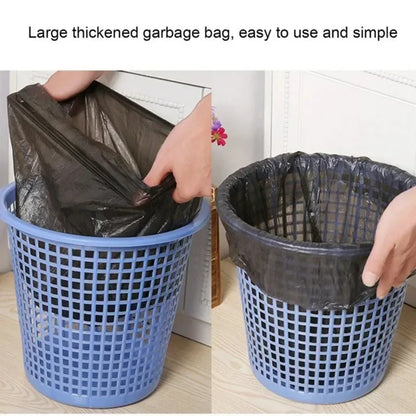 Black Disposable Garbage Bags 100/300/500PCS Roll – Heavy Duty Plastic Trash Bags for Kitchen, Bathroom & Travel Use