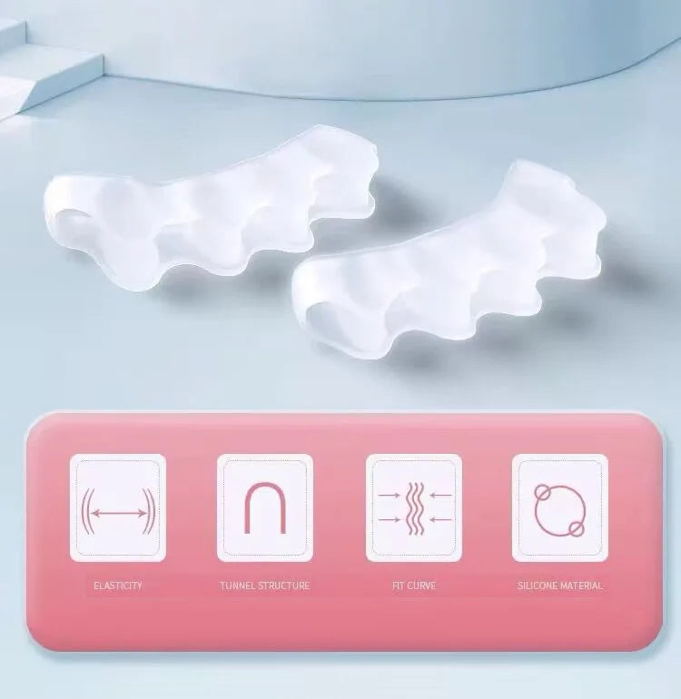 2Pc Silicone Toe Separator — Foot & Toe Spreader for Hallux Valgus, Bunion Correction & Toe Straightening
