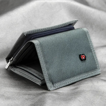 Men's Korean Tri-Fold Coin Purse – 5 Colors, Slim Canvas Wallet, Multifunctional Card Holder
