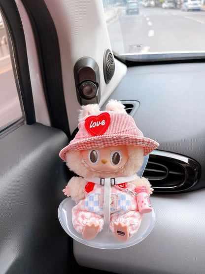 New 15-17cm Labubu Doll Safety Seat – Cute Doll Air Outlet Aromatherapy Decoration for Car Interior