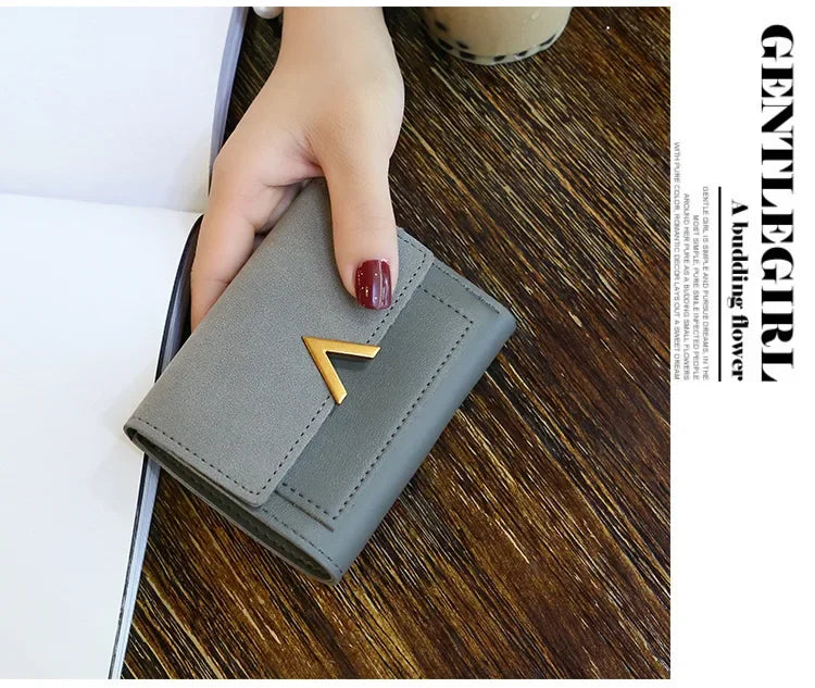 Luxury Mini Leather Wallet for Women – Small Short Fashion Purse with Credit Card Holder