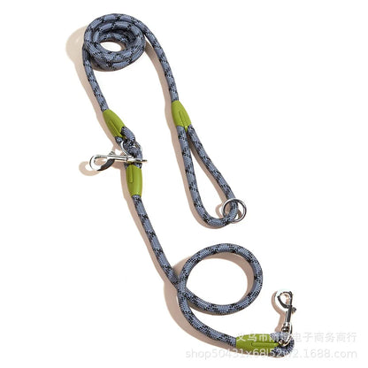 Reflective Nylon Dog Leash – Hands-Free Running & Walking Rope Lead for Small to Large Dogs