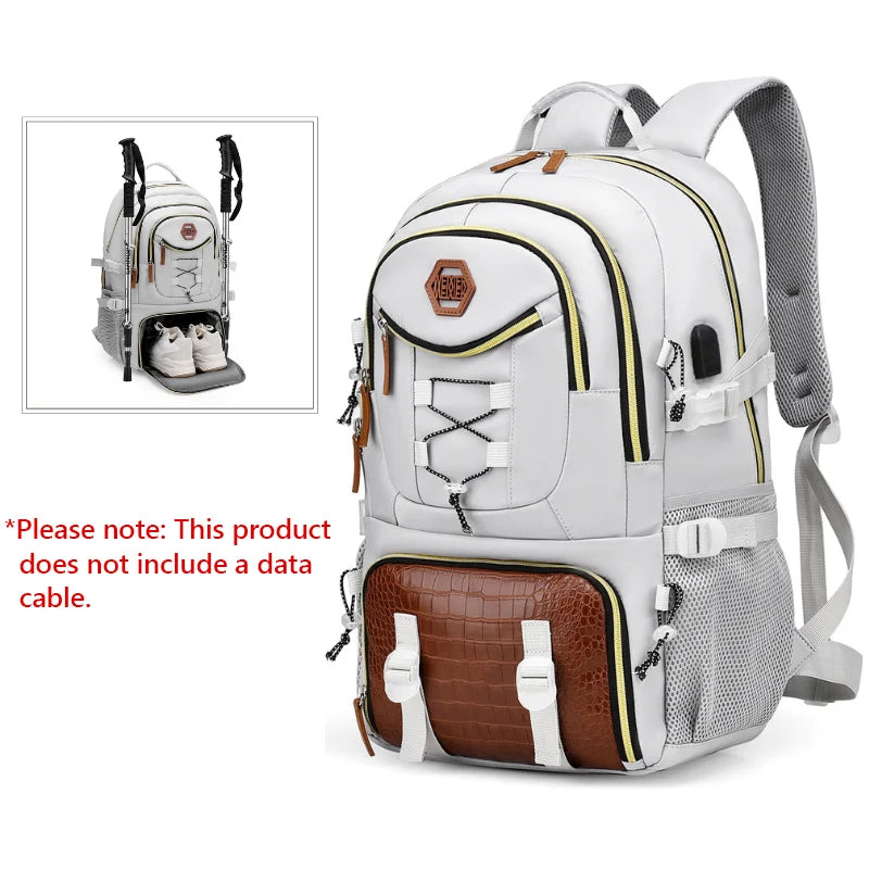 Outdoor Travel Backpack – Large Capacity Sports & Camping Knapsack for Men & Women, Laptop Bag with Shoes Pocket