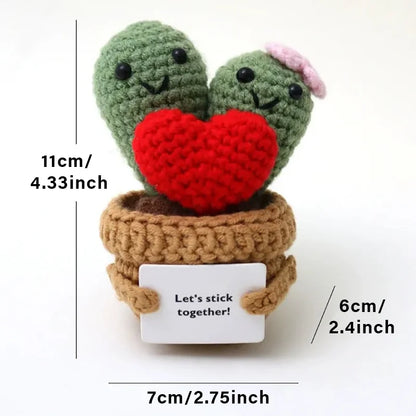 Positive Energy Crochet Doll — Handmade Knitted Plush Potato, Plant, Avocado, Bee & Animal Pocket Hug Emotional Support Gift
