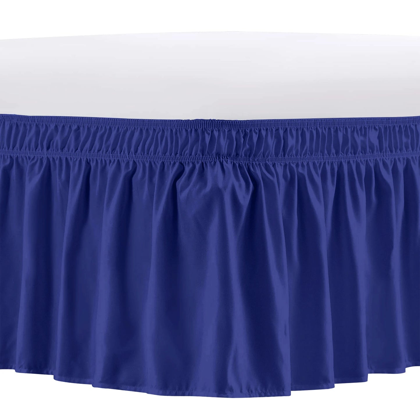 Elastic Wrap-Around Bed Skirt – Wrinkle, Fade & Shrink Resistant Dust Ruffle Easy-Fit Bedding Cover for Adjustable Beds