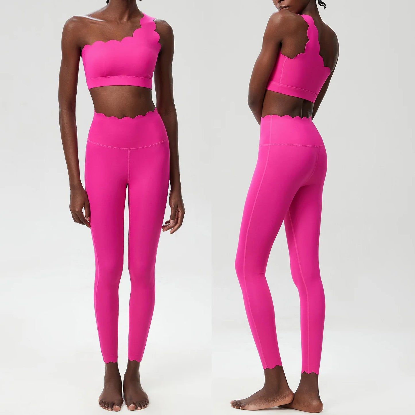 2PCS Women’s Seamless Yoga & Fitness Set – Sports Bra with Leggings & Gym Shorts Workout Outfit