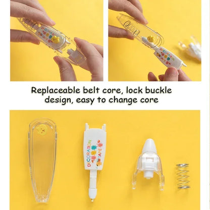 Kawaii Correction Belt: Girls' Hand Account Decorative Stickers & Marker Pen Set - School & Office Stationery Supplies