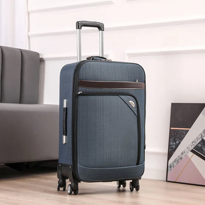 Ex Canvas Travel Suitcase – Trendy Fashionable Rolling Luggage with Combination Lock & 360° All-Direction Wheels for Business Travel