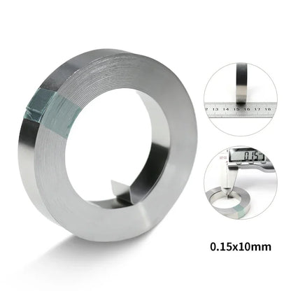 10m Roll 18650 Li-ion Battery Nickel-Plated Strip – 0.1-0.2mm Spot Welder Connector Steel Belt