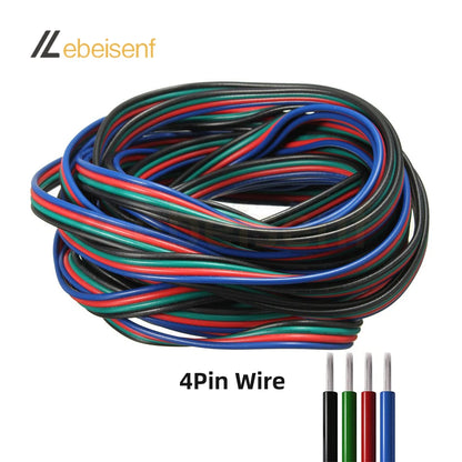 5/10 Meter 22 AWG Electronic Cable Extension Wire – 2Pin, 3Pin, 4Pin, 5Pin, 6Pin for 5050 3528 RGBW RGB CCT LED Strip Lights
