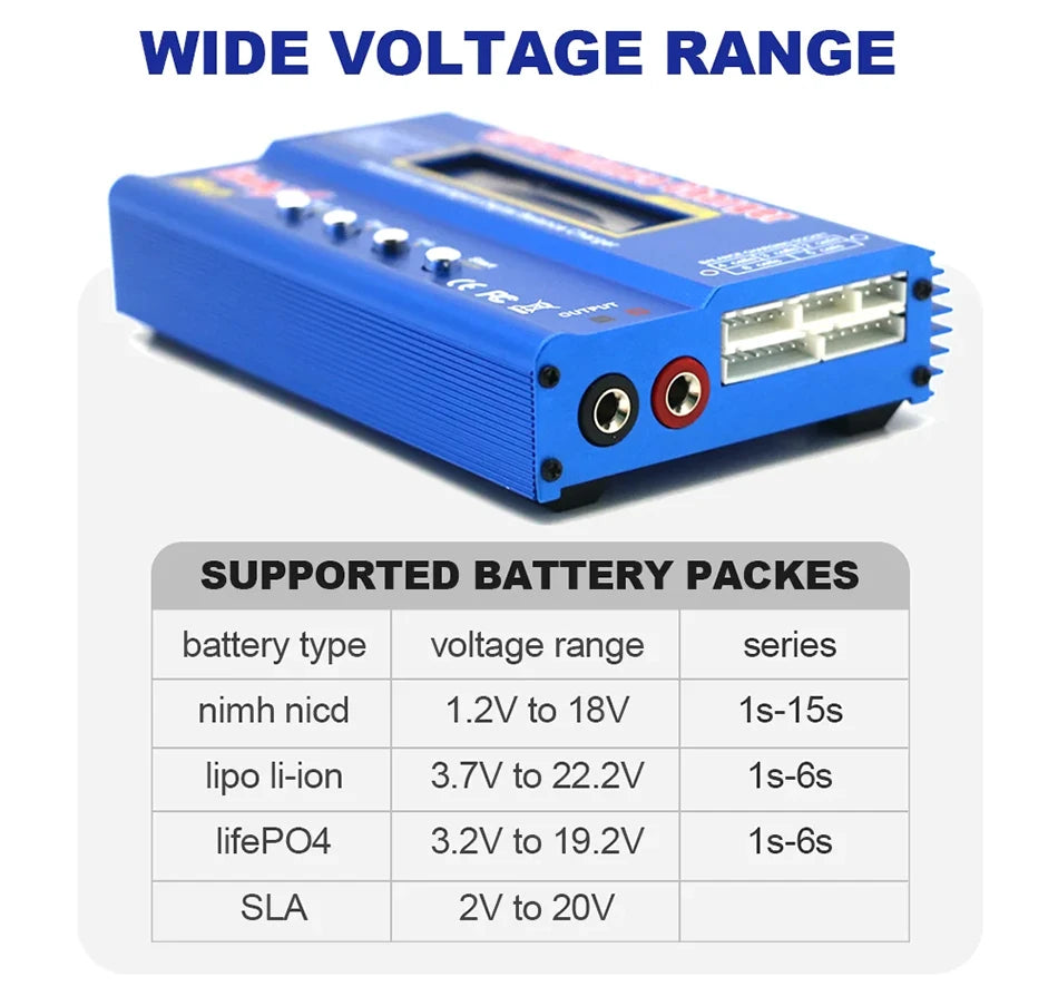iMAX B6 80W Battery Charger – Digital Lipo, NiMh, Li-ion, Ni-Cd Balance Charger/Discharger for 1-6S RC, FPV, Airplane, Drone, Car