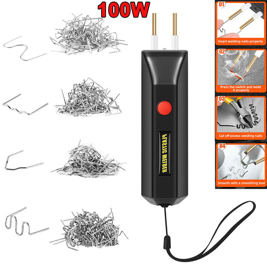 100W Cordless Plastic Welder - USB Rechargeable Hot Stapler Kit for Car Bumper Repair