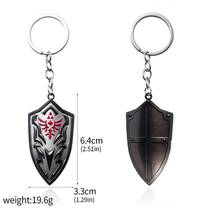 Zelda Tears of the Kingdom Purah Pad Keychain – Master Sword & Hylian Shield Pendant for Fans