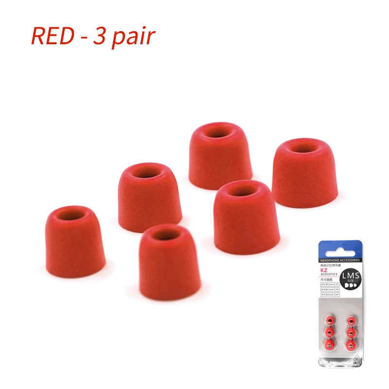 KZ Memory Foam Ear Tips - 3 Pair Noise Isolating Replacement Earbuds Pads for KZ Headphones
