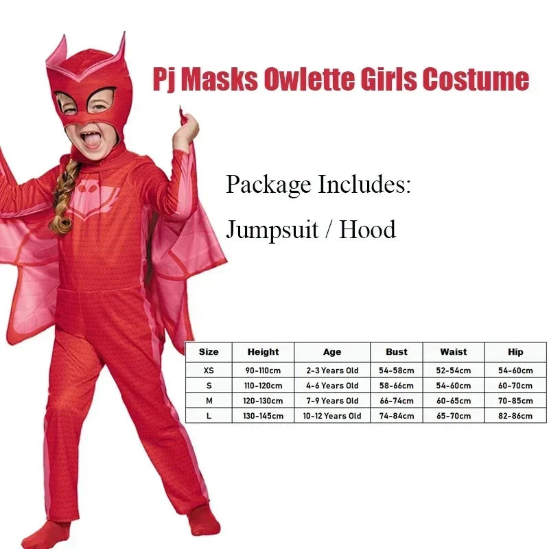 Anime Superhero Cosplay Costume - Owlette, Catboy, Connor, Greg & Gekko Cloak Suit for Boys' Parties and Performances