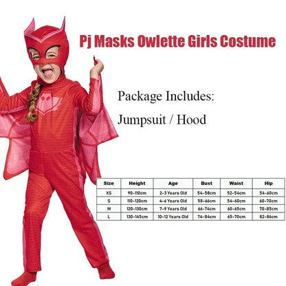 Anime Superhero Cosplay Costume - Owlette, Catboy, Connor, Greg & Gekko Cloak Suit for Boys' Parties and Performances