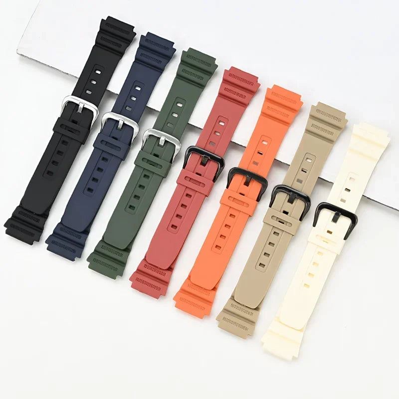 18mm Rubber Watch Strap for Casio G-Shock AQ-S810W, AE-1200, W-216H, W-735H, SGW-400 & MRW-200H - Universal Resin Replacement Watchband