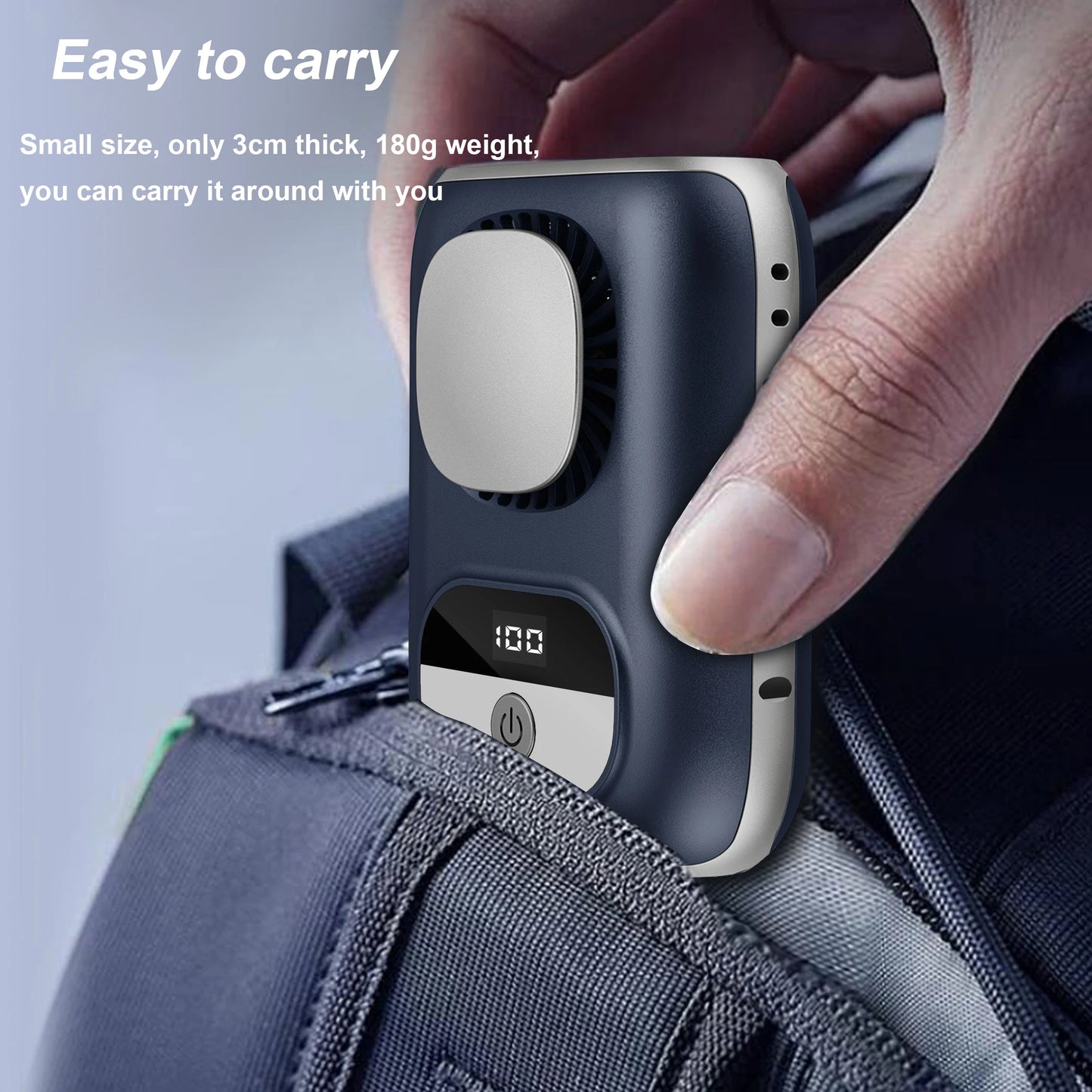 Ultra-Thin Portable Waist Clip Fan 4000mAh – 5-Speed 10500RPM Neck & Waist Wearable Fan with LED Display & 12H Runtime Lanyard Cooling Fan