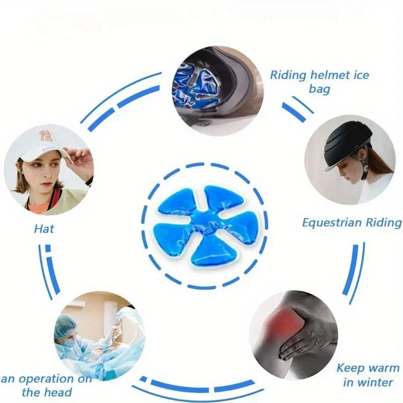 Hot & Cold Gel Ice Pack — Cool Down Helmet Pack for Headache Relief and Outdoor Soothing