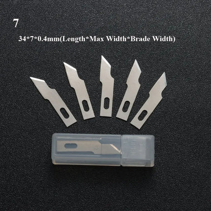 10pcs Non-Slip Metal Craft Knife Blades – Precision Engraving & Cutter Tools for PCB Repair & Mobile Phone Scalpel