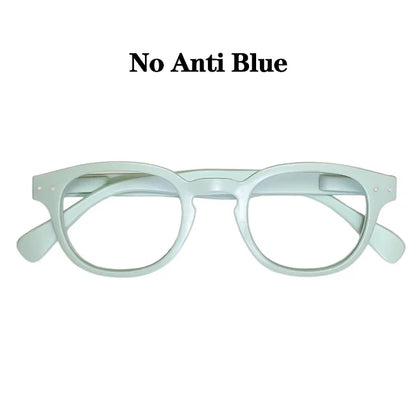 May Flower Fashion Reading Glasses for Women & Men – Round Shape with Spring Hinge, Diopter +4.00