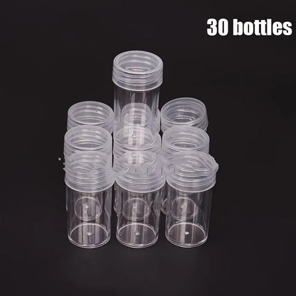 30-Bottle Bead Organizer with Lids – Diamond Painting & DIY Craft Storage Containers
