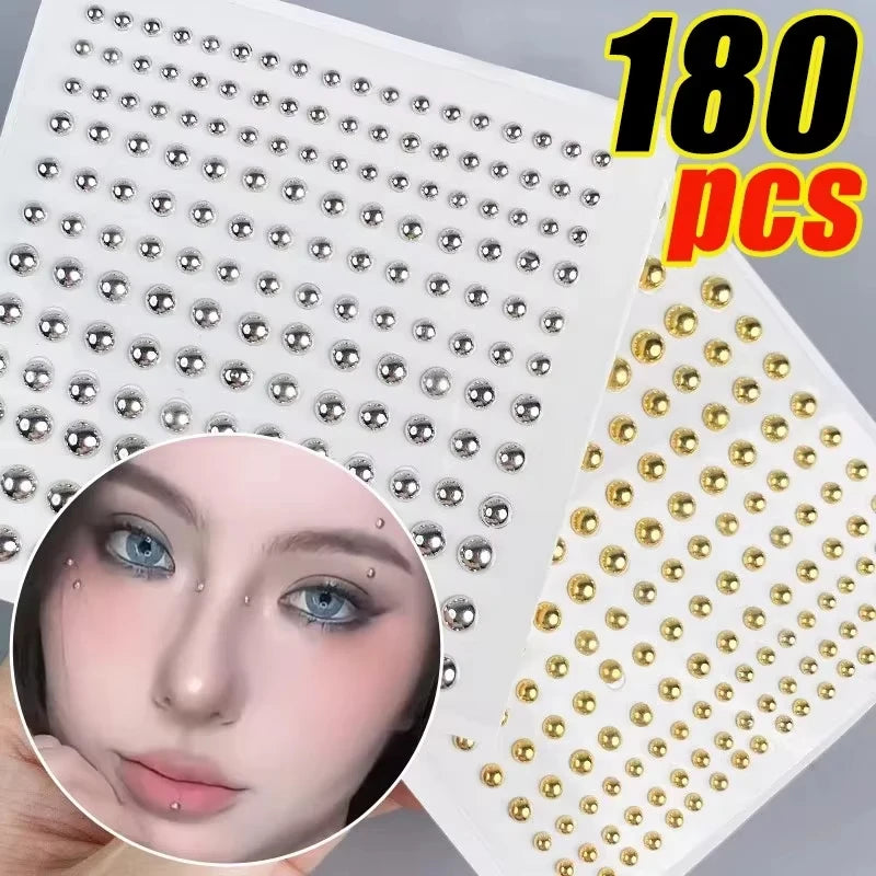 180-Piece Fake Piercing Stickers - Non-Piercing Nose, Lip, Eyebrow & Belly Jewelry Stickers