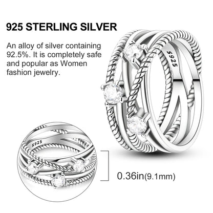 925 Sterling Silver Ring – Infinite Love Star & Moon Design for Women, Wedding Jewelry Gift