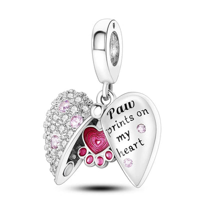 MULA Silver-Plated Sunflower & Four-Leaf Clover Dangle Charms - DIY 3MM Snake Chain Bracelet