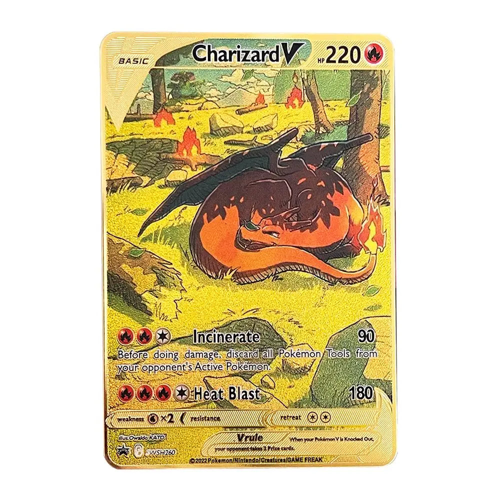 2025 Metal Pokémon Card - Arceus Charizard Mewtwo VMAX GX EX Gold Anime Collectible Card