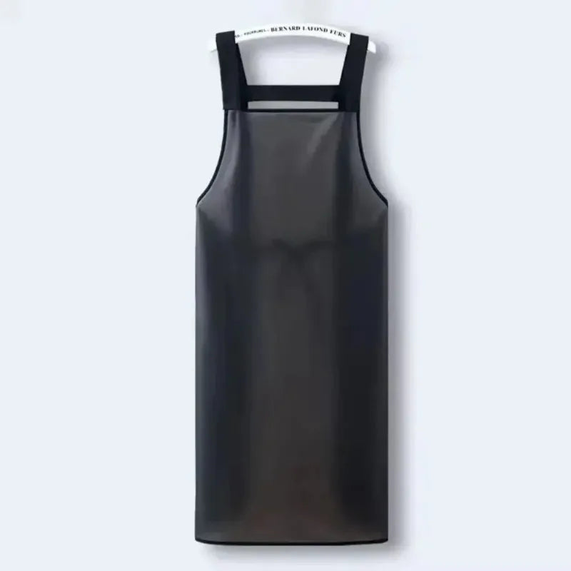Waterproof PVC Kitchen Apron - Oil-Resistant, Dirt-Proof Cleaning and Household Work Apron in Black or Transparent Style
