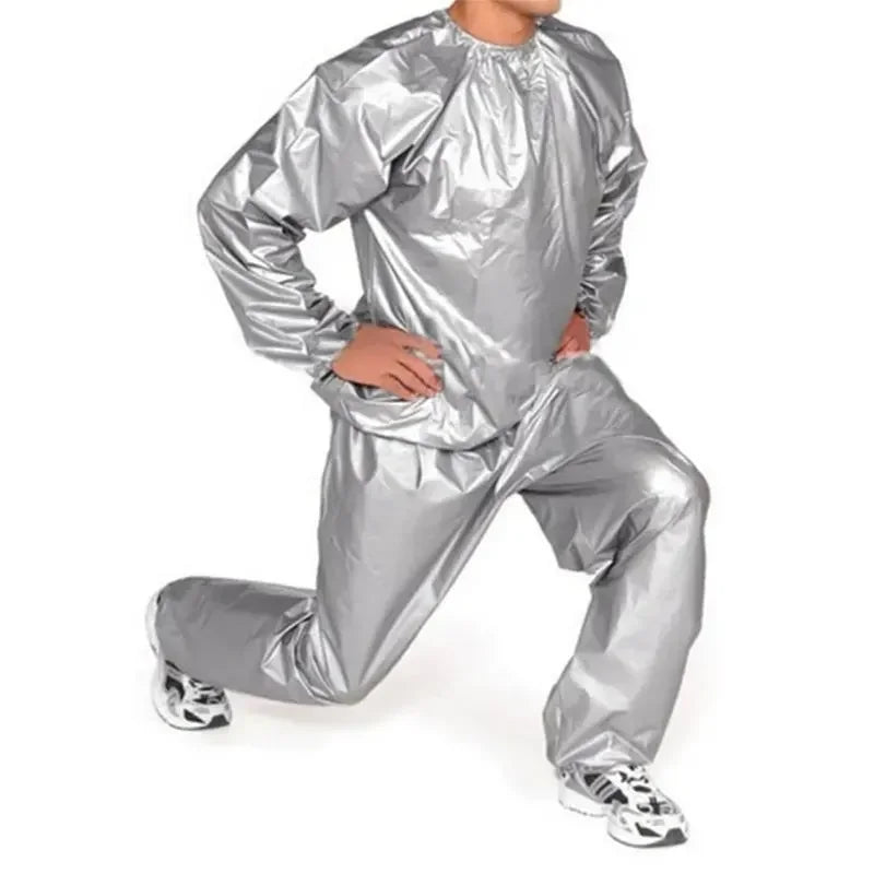 PVC Sauna Suit for Men & Women – Waterproof Anti-Rip Weight Loss Gym Fitness Workout Sportswear