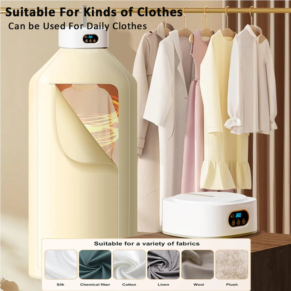 Portable Electric Clothes Dryer - Foldable Heated Laundry Drying Machine with Timer and Remote Control