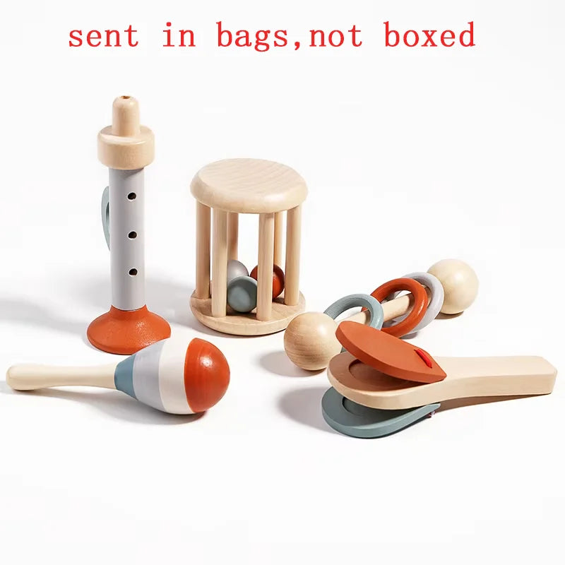 5-Piece Baby Musical Instrument Toy Set – Sensory Rattles, Montessori Educational Toys, Birthday Gifts for Kids