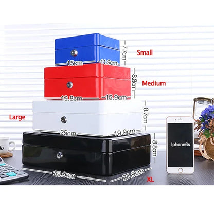 2025 Stainless Steel Petty Cash Money Box with Key Lock – Small Lockable Safe for Home Security & Decoration