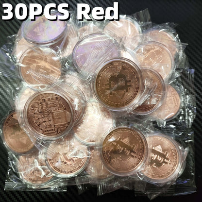 Casascius Bitcoin Commemorative Coin – Gold Plated BTC Metal Collector’s Edition with Protective Case