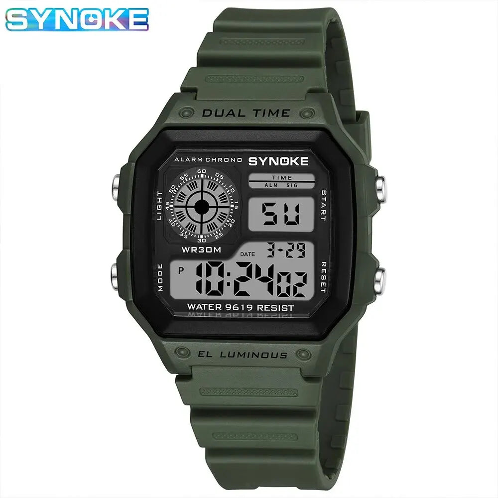 SYNOKE Men's Military Digital Sports Watch – Waterproof Luminous Chronograph Electronic Wristwatch